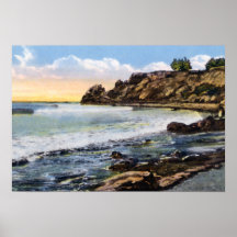 Santa Barbara California Castle Rock 1930 Print
