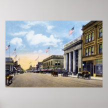 Santa Barbara California State Street 1920 Print