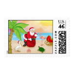 Santa Beach Stamp