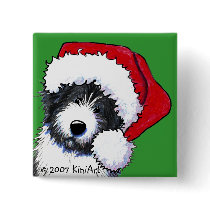 Santa Bearded Collie Gifts buttons