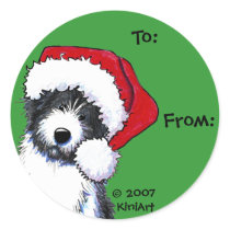 Santa Bearded Collie Gifts stickers