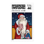 Santa Bearing Gifts Christmas Postage Stamps