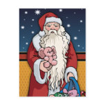 Santa Bearing Gifts Christmas Postcard