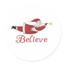 Santa Believe Round Sticker