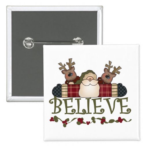 Santa Believe T-shirts and Gifts Buttons