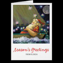 Santa Boat card cards