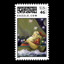 Santa Boat postage stamp stamps