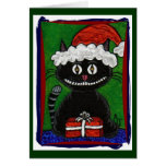 Santa BoBo - Black Cat Christmas greeting card (2)