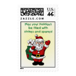 Santa bowling Christmas postage