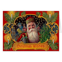 Santa Bringing Presents Greeting Cards