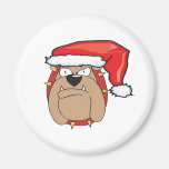 SANTA BULLDOG FRIDGE MAGNETS