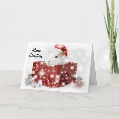 santa bunny christmas card