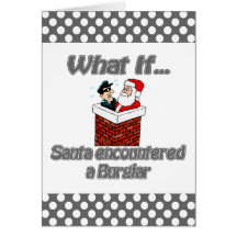 Santa burglar greeting cards