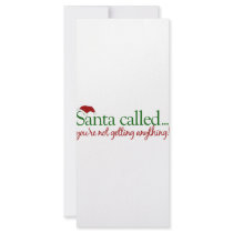 Santa Called Customized Rack Card