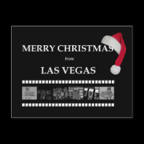 SANTA CAP Merry Christmas from Las Vegas Postcard by vegasdusoleil SANTA CAP Merry Christmas from Las Vegas Postcard