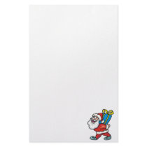 Santa carrying big package stationery design