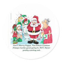 Santa cartoon after delivering gifts sticker