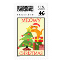 Santa Cat Christmas Postage Stamp stamp