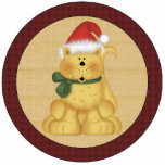 Santa Cat Christmas Tree Ornament Acrylic Cut Out
