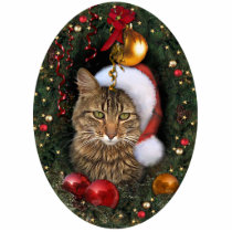 Santa Cat photo sculptures