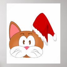 Santa Cat Print