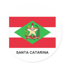 Santa Catarina, Brazil Flag Round Sticker