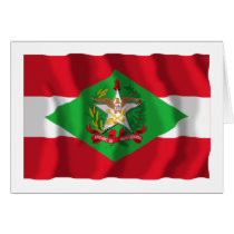 Santa Catarina, Brazil Waving Flag Card