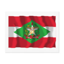 Santa Catarina, Brazil Waving Flag Post Card