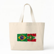 Santa Catarina & Brazil Waving Flags Canvas Bag