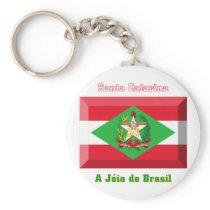 Santa Catarina Flag Gem Keychain