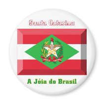 Santa Catarina Flag Gem Refrigerator Magnet