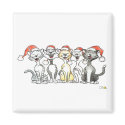 santa cats magnet