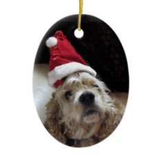 Santa Chance Cocker Spaniel ornament
