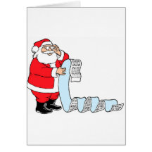 Santa Checking List Greeting Card