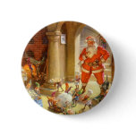 Santa Checks In With His Cookie Baking Elves Pins
