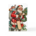 Santa Christmas Card With Matching Postage