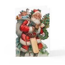 Santa Christmas Card With Matching Postage