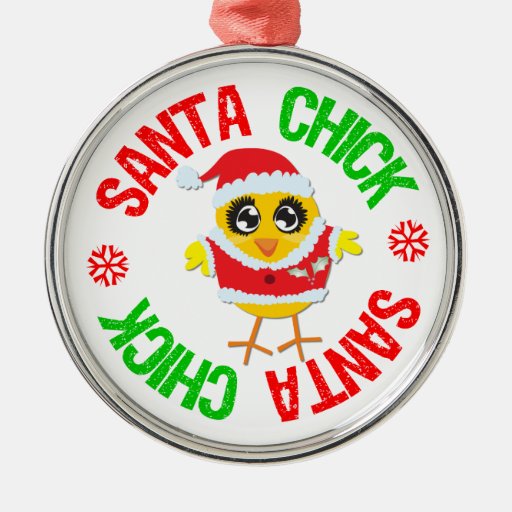 Santa Christmas Chick Ornament