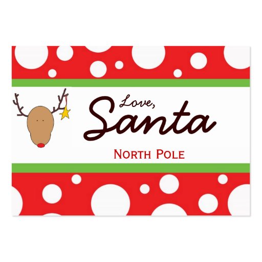 Santa Christmas Gift Tag Business Cards (front side)