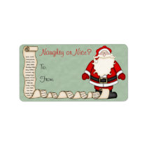 Santa Christmas Gift Tag Labels Address Label