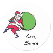 Santa Christmas gift Tags stickers