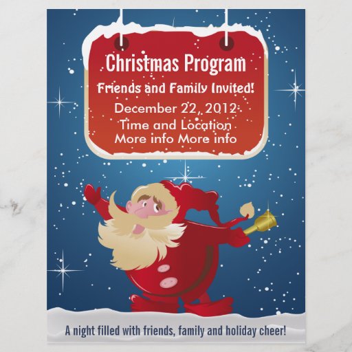 santa christmas program flyer zazzle santa christmas program flyer zazzle
