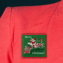 Santa Christmas Train Button buttons