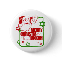 Santa Christmukkah buttons