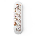 Santa Claus 8 Tiny Reindeer Gold Black White Comp Skate Deck