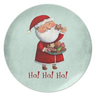 Santa Claus and Cookies Dinner Plates