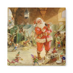 Santa Claus and his Elves in the Reindeer Stable magnets
