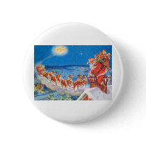 Santa Claus and his Mighty Reindeer Pinback Buttons
