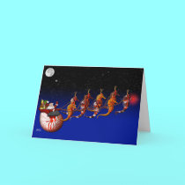 Santa Claus and Seahorse Sleigh Greeting Card