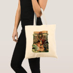 Santa Claus and Sleeping Children by the Fireplace Tote Bags